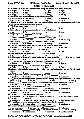 Bài tập Tiếng Anh Khối 12 - Unit 11 Books